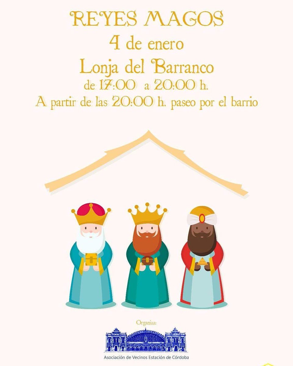 Hoy de 17:00 a 20:00 los tres Reyes Magos nos visitarán en el <a href="/mldelbarranco/">Mercado del Barranco</a>! No te olvides de traer tu carta y entregársela!