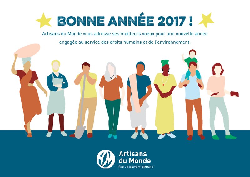 adm_paris's tweet photo. Toute l'équipe d'Artisans du Monde Paris vous souhaite une belle année #Durable et #Solidaire! https://t.co/Pej5Iol9ot