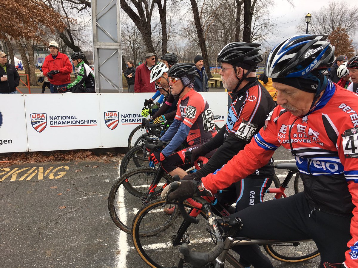 usacycling's tweet photo. M70+ are lined up and ready hit out for the next 40mins. #CXNats https://t.co/3l5w919Iwi