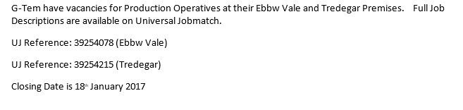 ebbwfachcf1's tweet photo. Below is the latest vacancies advertised by JCP. If you need help to apply please contact Communities 1st: 01495 291765 for 1-1 appointment. https://t.co/WGYdpanDRo