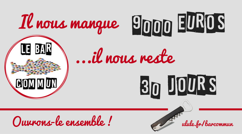 LeBarCommun's tweet photo. Le compte à rebours est lancé pour réussir la collecte du #BarCommun !
Ouvrons-le ensemble sur https://t.co/LxauoII41W https://t.co/4I2fgg8ITT