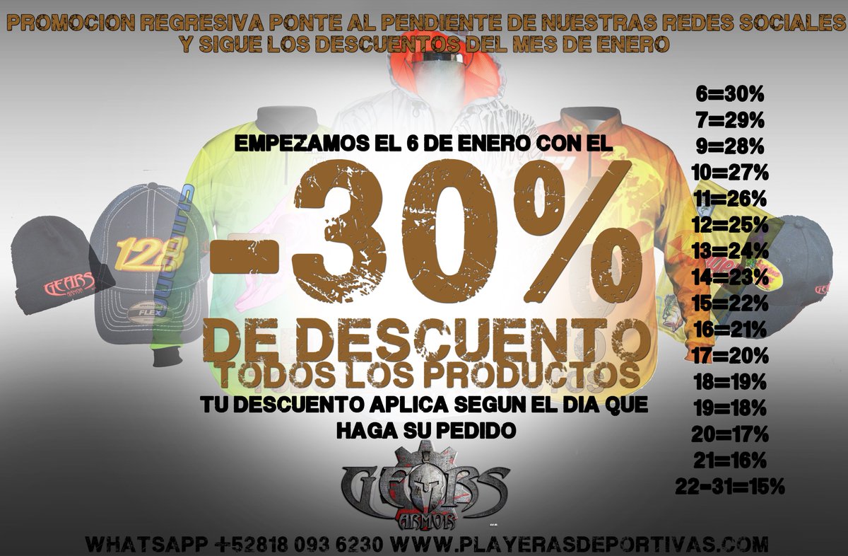 gears_playeras's tweet photo. PARA QUE AGARRES DE BAJADA LA CUESTA DE ENERO, LOS REYES MAGOS NOS DEJARON ESTA PROMO, DESDE EL DÍA 6 DE ENERO CON EL 30% DE DESCUENTO https://t.co/SHdkrdyftO