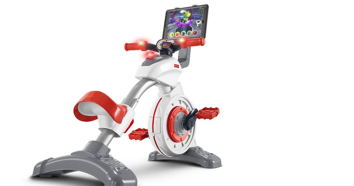 engadget's tweet photo. Fisher-Price built a stationary bike for your toddler https://t.co/yjr0tpK0zv https://t.co/sm05exFgou