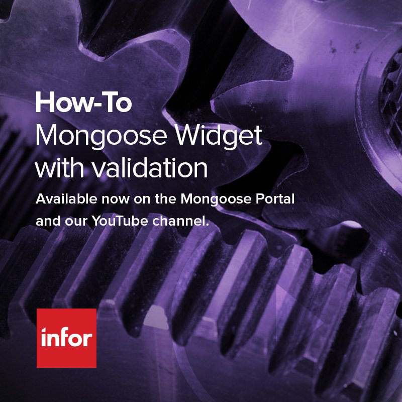 InforMongoose's tweet image. Learn how to create a Mongoose Widget with validation. Available now on the Mongoose Portal and YouTube!

youtube.com/watch?v=w4EtMf…