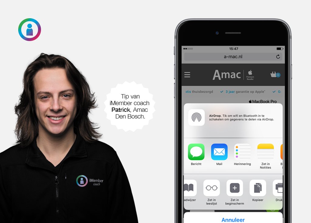 Sla veelbezochte websites op als bladwijzer via de ‘deel’ functie in Safari. Zo heb je jouw favoriete website als icoon op je beginscherm.