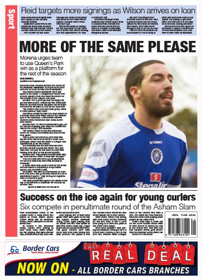 <a href="/giulio_mor08/">Giuliano Morena</a> calls for more of the same in today's <a href="/swfreepress/">Stranraer and Wigtownshire Free Press</a> as Reid talks signings. <a href="/StranraerFC/">Stranraer FC</a> #monblu
