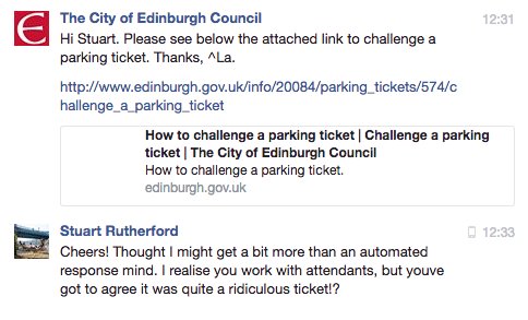 StuARutherford's tweet photo. @Edinburgh_CC I realise we live in a world where customer service is automated at best, but is it too much to simply ask for an apology? https://t.co/vOrVweQEK1