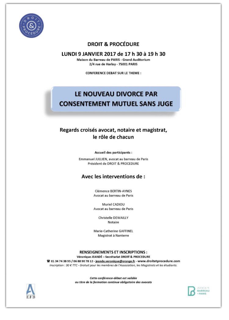 AynesAugustin's tweet photo. Conférence sur la récente réforme du divorce #droit&amp;procédure# https://t.co/mkO3BxD9Iy