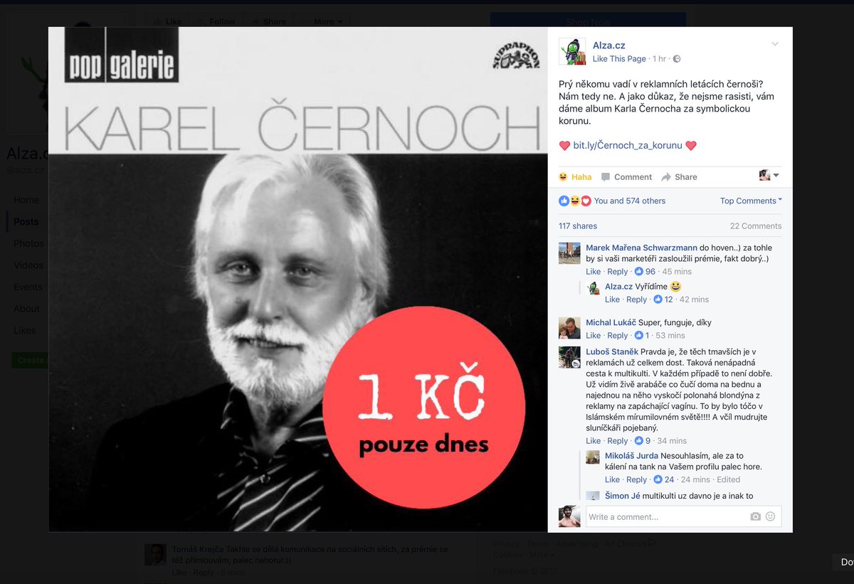 trianhart's tweet photo. A nejlépe z dnešní bouře ve sklenici vody vychází @Alzacz - dobrý #marketing #like #Lidl #cernoch https://t.co/dAkUWhgYEg