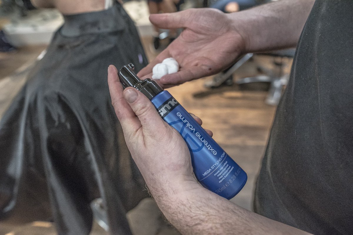 GuruScissor's tweet photo. Get that LIFT with @OsmoUK Extreme Volume Mousse, used on stage and a personal favourite by @thebarberbash team #gbbb #omso #barberlife https://t.co/eJLaLhXQWg
