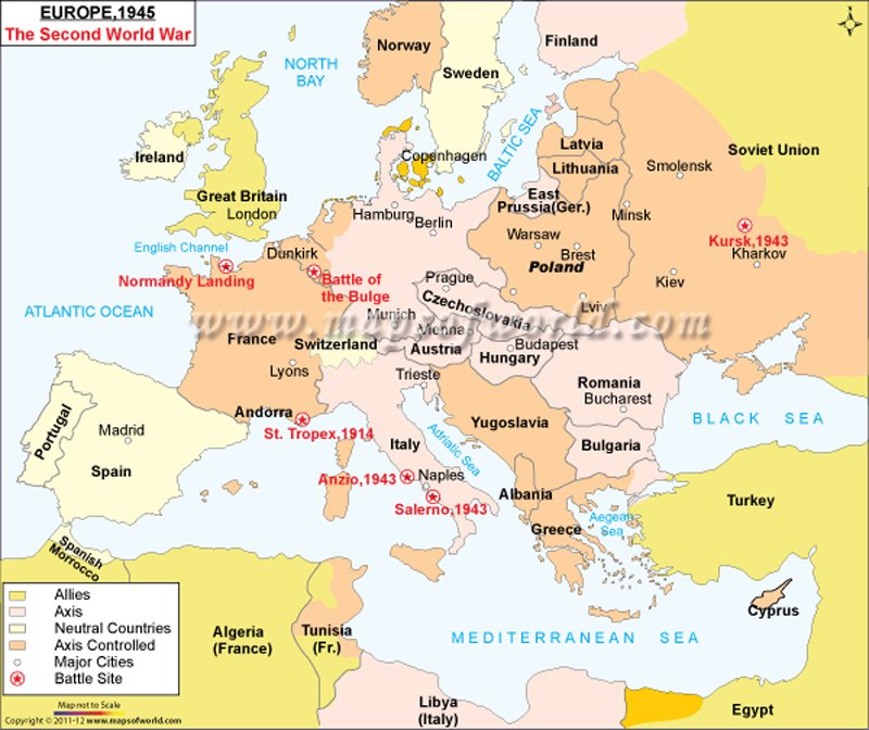 maplovingfan's tweet image. europe at the time of #ww2, which were Axis &amp;amp; which were Allied forces? Here is graphical representation mapsofworld.com/world-maps/wor… #europemap