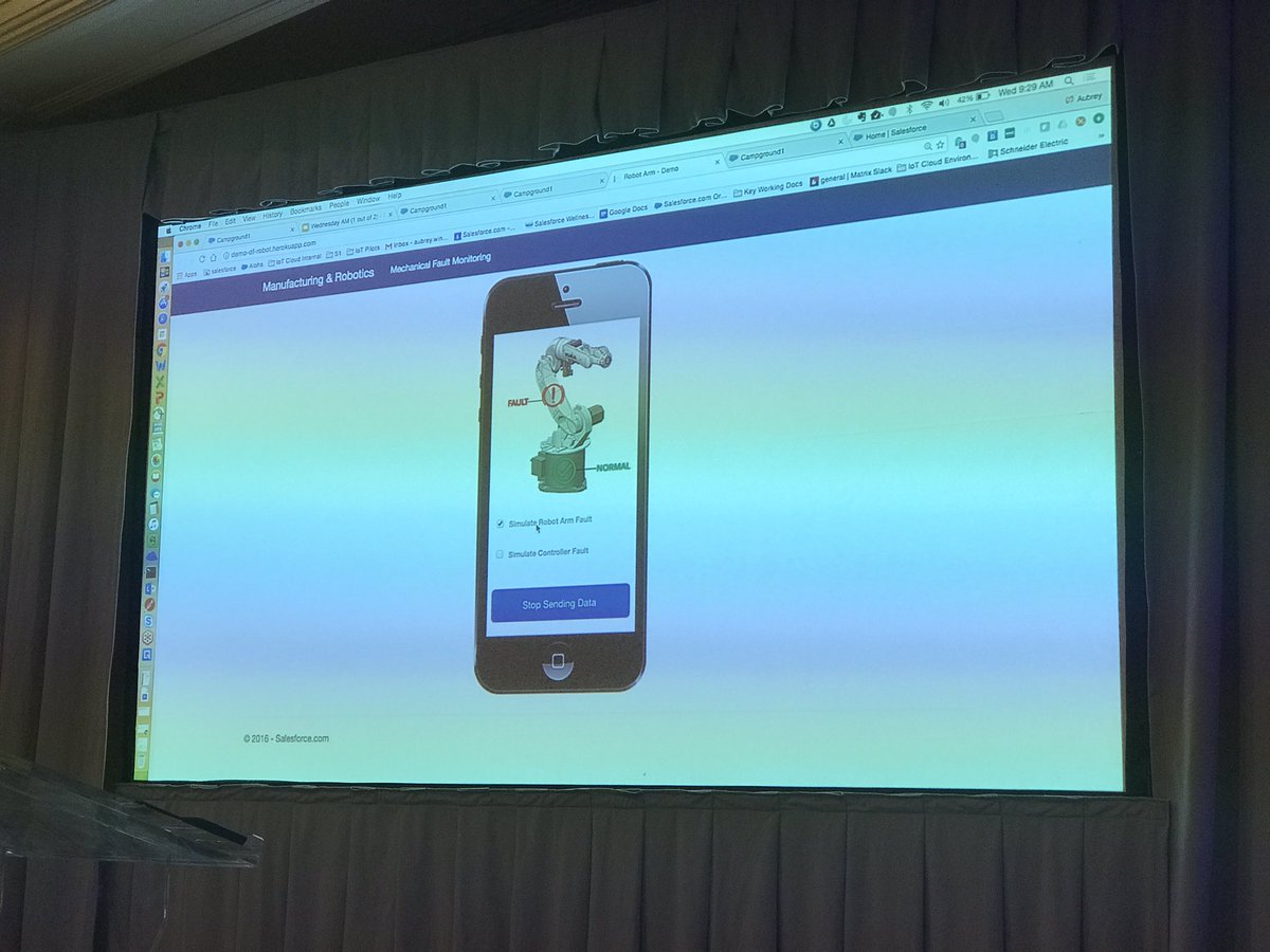 danieljpeter's tweet photo. Robot fault creating a @salesforce @ServiceCloud case via #IoT cloud. 

#SalesforceAR https://t.co/AEGPvioiHQ