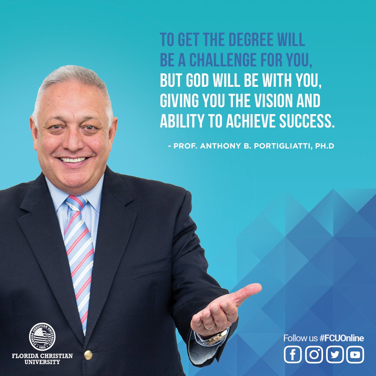 FCUONLINE's tweet photo. Inspire yourself with this message from our Chancellor Anthony Portigliatti and have God ahead of all your projects. https://t.co/xFDyEF6T03