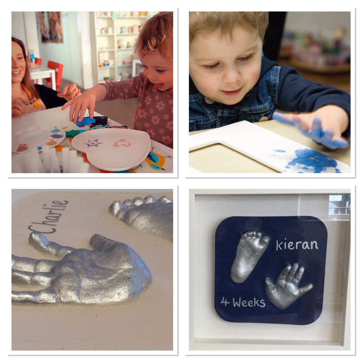 January Sale! 15% off pottery painting and framed hand/foot casts.