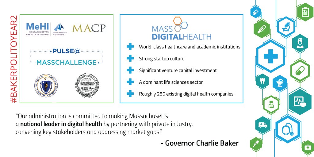 MAGovArchive's tweet photo. #BakerPolitoYear2 #Innovation: We launched a #DigitalHealth initiative &amp; Council to make MA a national leader in this emerging industry. https://t.co/XXO8MJXC3d