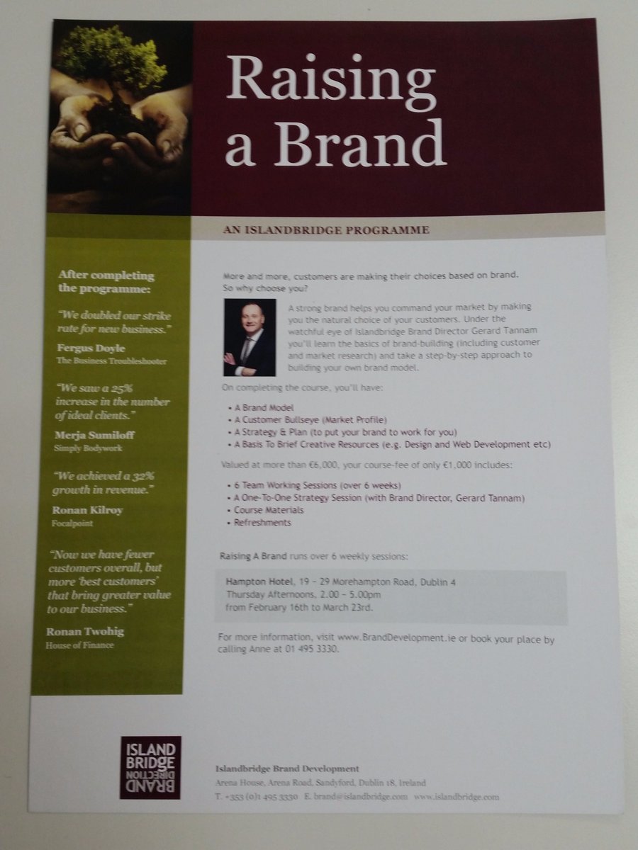The GEC (@gecind8) on Twitter photo More & more, customers are making their choices based on #brand
Raise yours with <a href="/Islandbridge/">Islandbridge</a>
Read more: islandbridge.com/?/events/detai… More & more, customers are making their choices based on #brand
Raise yours with <a href="/Islandbridge/">Islandbridge</a>
Read more: islandbridge.com/?/events/detai…