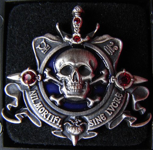 Vamp_Blackrose's tweet photo. *Smiles* My #AssassinGuild pin. #TheBestMoneyIHaveEverSpent 
"Assassins’ Guild motto, NIL MORTIFI, SINE LVCRE – No killing without pay." https://t.co/qduMSK4Evp