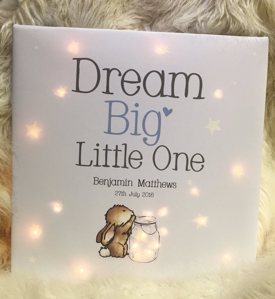 FirefliesTweet's tweet image. Our new collection of firefly canvases are coming soon ❤️️⭐️🐰contact us to pre-order❤️#bunny #personalised #nursery #baby #christening #etsy
