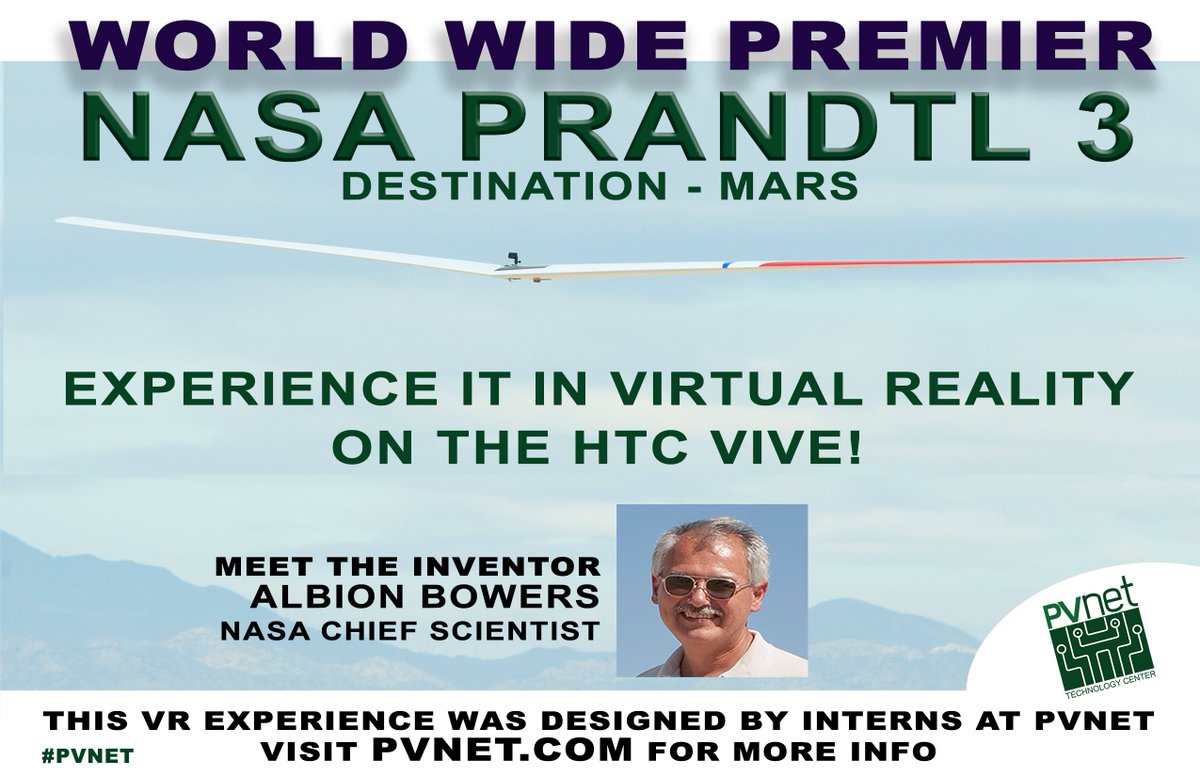 PVNetEDU's tweet photo. Join us at the @amaexpo!  We have lots of cool tech for you to try! @AlBowers @NASA @NASAArmstrong @htcvive #amaexpo #virtualreality #vr https://t.co/4OgxtsQuaq