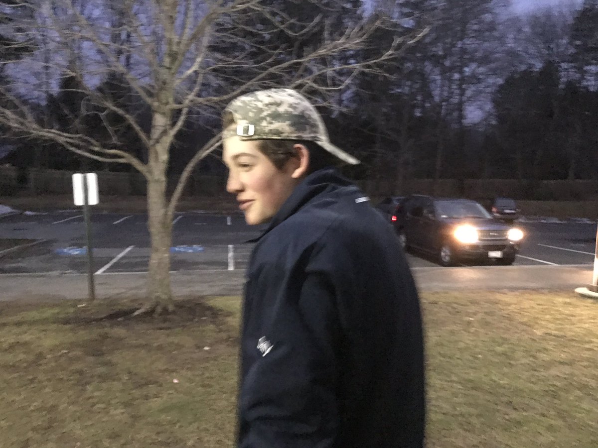 HWPuck's tweet photo. Leading goal scorer @aidandaly14 getting loose for tonight's D1 showdown #beattriton #hockeynightinamerica https://t.co/GH69C6OxYr