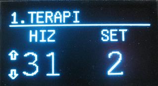 Terapi esnasında danışana setler halinde uyaran gönderilirken sol tarafta uyaran hızı ve sağ tarafta gönderilen set sayısı takip edilir.