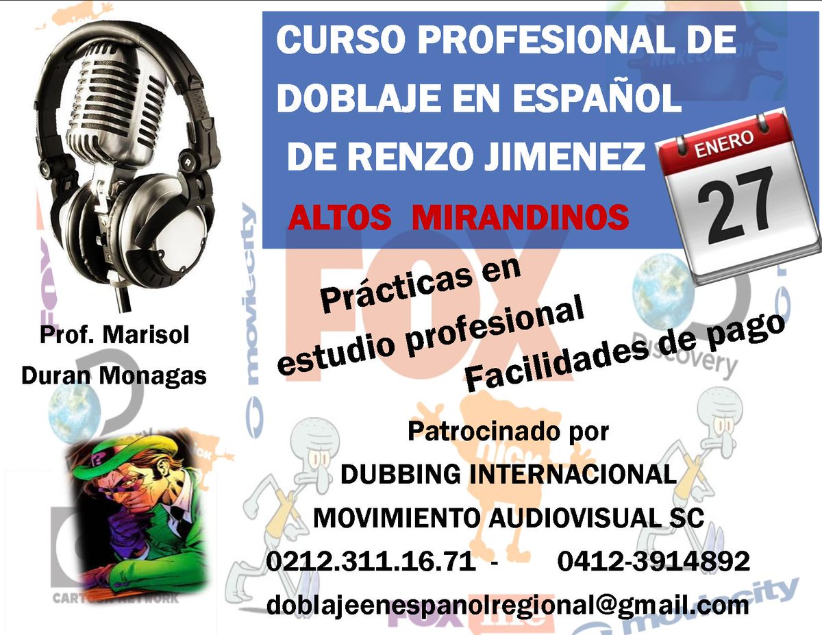 vidadeninos's tweet image. #DoblajeenEspañol #Curso de @Doblajenespanol en San Antonio de los Altos #04Ene también para niños a partir de 10 años