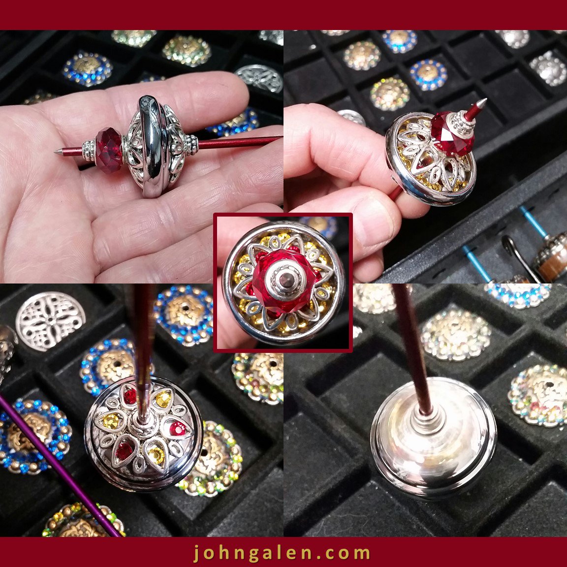 JGalenDesigns's tweet photo. Double Sided Chrome, Crystals, and Glass Bead Tahkli Support Spindle - Listing soon. #CottonSpinning #supportSpindle https://t.co/skYIcDxl6e https://t.co/Nuyg1udy4c