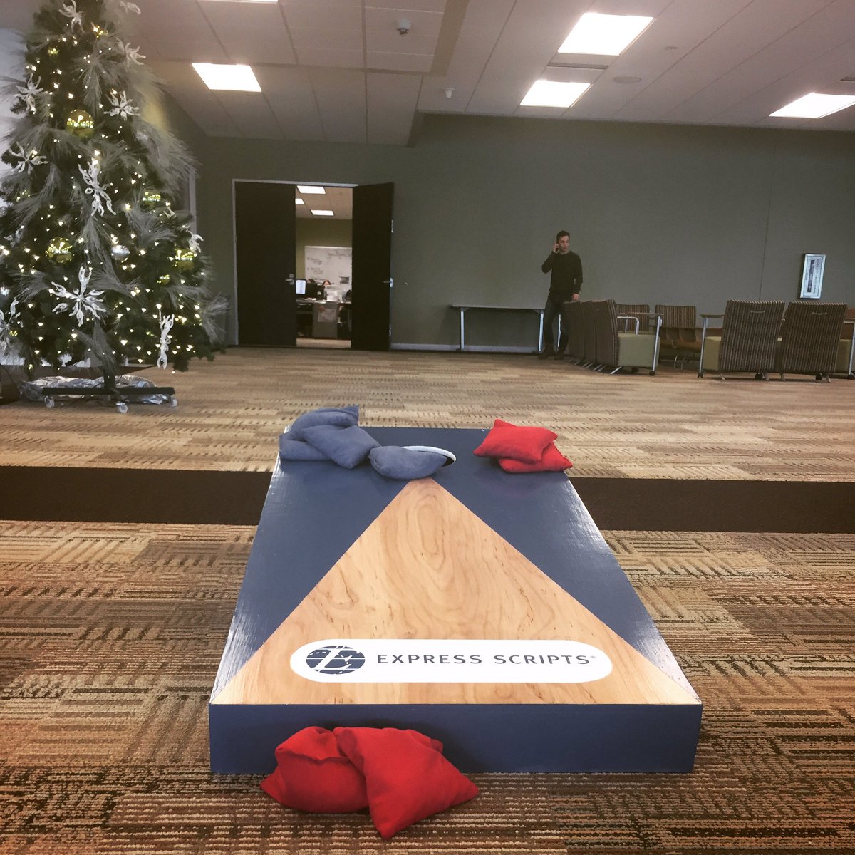R_Lowrey's tweet photo. Anyone want to play bags over lunch? #expressrx @ExpressRxJobs #culture https://t.co/CnL4ojset3