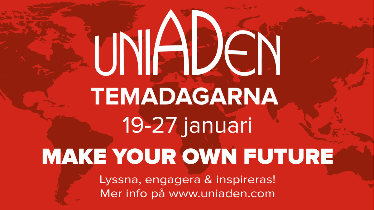 Uniaden's tweet photo. Mellan den 19-27 januari hålls Uniadens Temadagar. Missa inte detta! Mer info och anmälan finns här: https://t.co/6qSyWZcy8X #uniaden https://t.co/C61nraI8cl