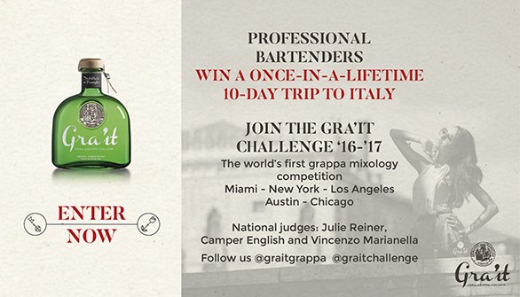 graitgrappa's tweet photo. The Gra'it Challenge
World's first grappa #mixology event
Featuring @graitgrappa 
Win 10-Day Trip to #Italy
ENTER> https://t.co/9NENdNlmYx https://t.co/htDMNUOIql
