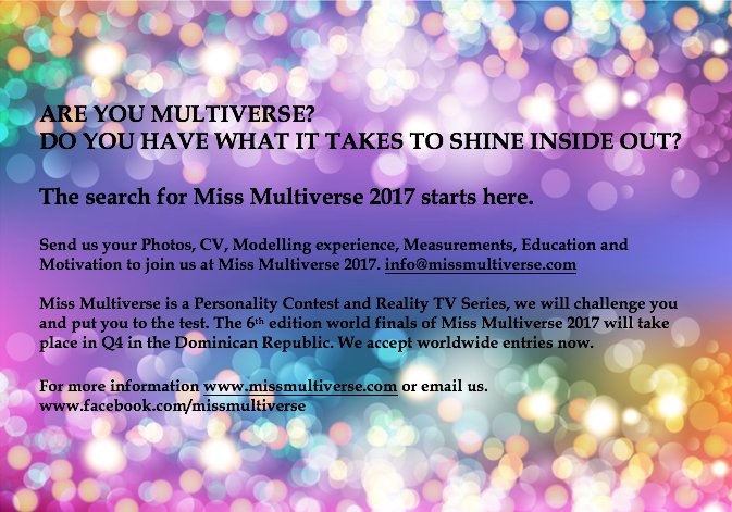 MissMultiverse's tweet image. The worldwide search for Miss Multiverse 2017 Personality Contest &amp;amp; TV Series starts here now #MissMultverse #Signup #Challenges #beauty