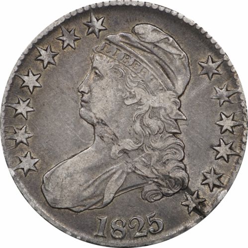 ocrarecoins's tweet photo. Although this 1825 Capped Bust Half Dollar, VF has a Planchet Flaw, its still a beauty. #RareCoin #BustHalf #Coins https://t.co/J6WA62rOIL https://t.co/ZRlqrD0UXO