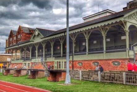 Moody sky over our fantastic grandstand which celebrates its 125th Anniversary this year <a href="/NorfolkCountyFA/">Norfolk County FA</a> <a href="/footballground1/">footballgrounds</a> <a href="/NonLeagueCrowd/">Non League Crowds</a>
