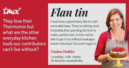 TMixPlus's tweet photo. Our terrific contributor @TeninaHolder shares her kitchen essentials list.
#tmixplus #thermomixaus #bimby #flantin https://t.co/PocyGIn0sX