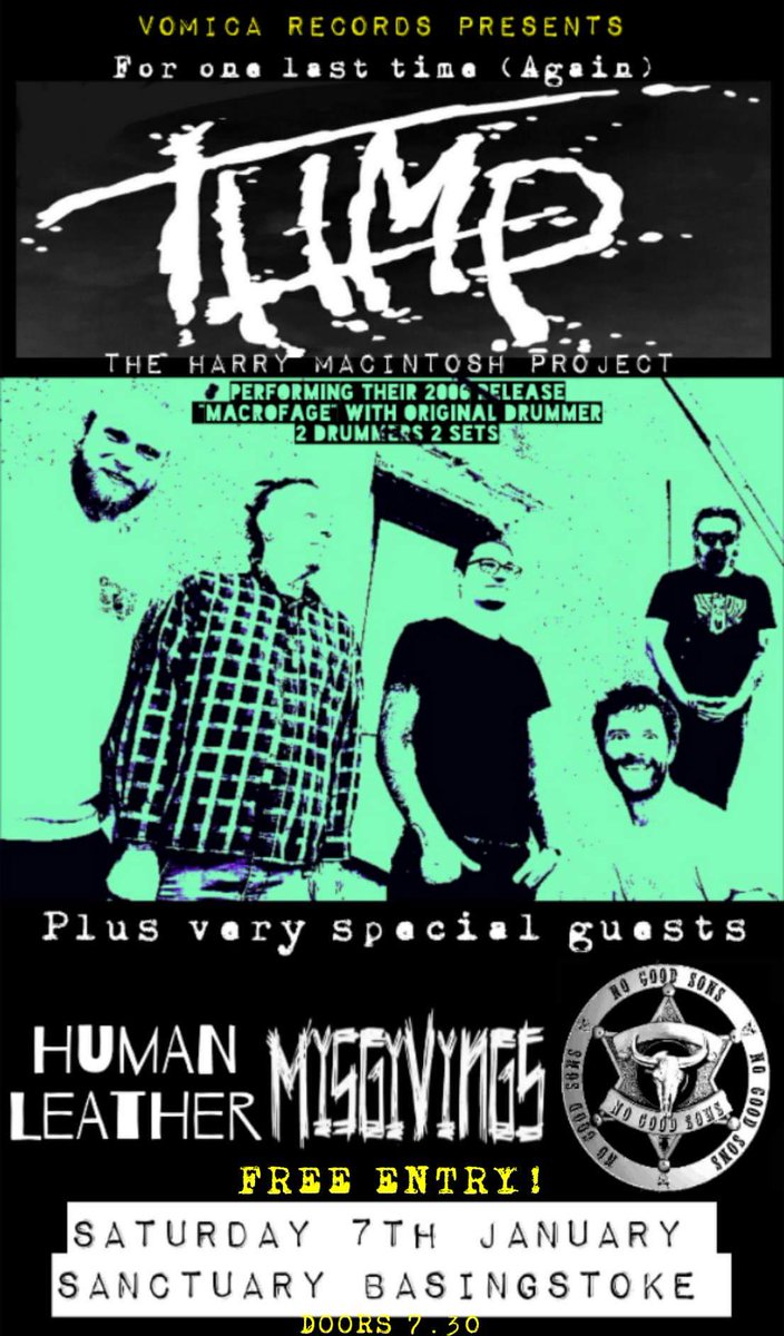 SATURDAY : <a href="/HARRYMACPROJECT/">The Harry Macintosh Project</a> / HumanLeather / <a href="/misgivingspunx/">Misgivings</a> / NoGoodSons - #livemusic #SanctuaryLiveUK Basingstoke - 7:30pm, FreeEntry