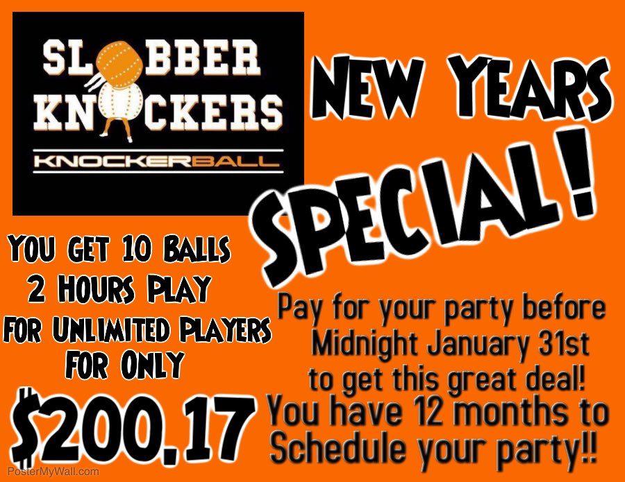 SlobbrKnockers's tweet photo. News Years Special!
Book a 2 hour party with 10 knockerballs for $200.17. Offer good until January 31st. Slobberknockersknox@gmail.com https://t.co/MYWPkbHudR