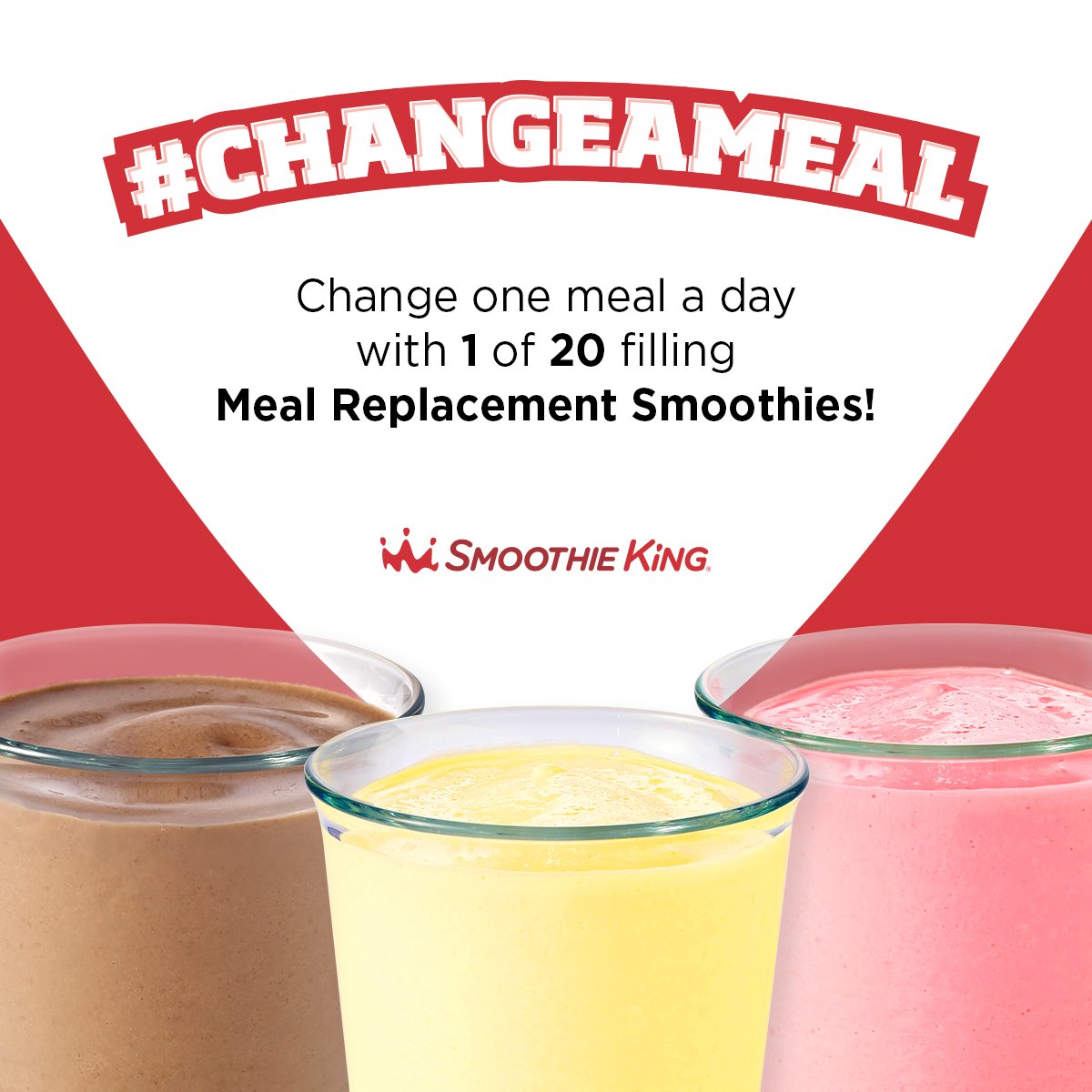 #ChangeAMealChallenge for 2017! Change 1 meal a day to 1 of 20 #smoothies #Under400Calories, eat sensibly otherwise &amp; exercise for 30 min!