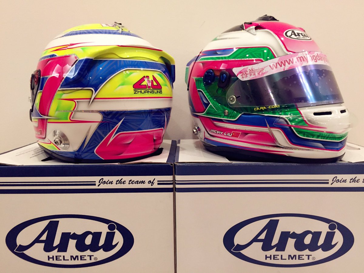 Jacky_lzl91's tweet photo. New #arai #gp6rc and #gp6s for 2017 @BritishF4 season! Design by @mdm_designs ! Looking good!💯🔥🔝🏁😍 https://t.co/j5ZkH5KHWy