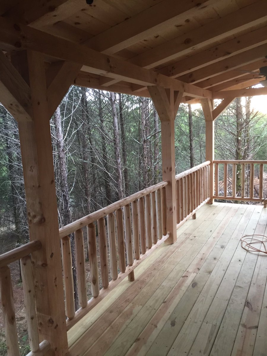 159carpenters's tweet photo. The railing is done on #theweekendgetaway at #highbridgelodgeandcabins. Only a few more weeks folks and you can enjoy a relaxing weekend!! https://t.co/hmmLxRIRqa