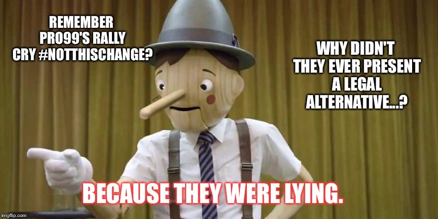 99Blacklist's tweet photo. We call on #pro99 to admit #notthischange was a lie. A #unionbusting #politics LIE. #LAThtr is owed better-a legal wage. #FairWageEveryStage https://t.co/kYeVvouhMk