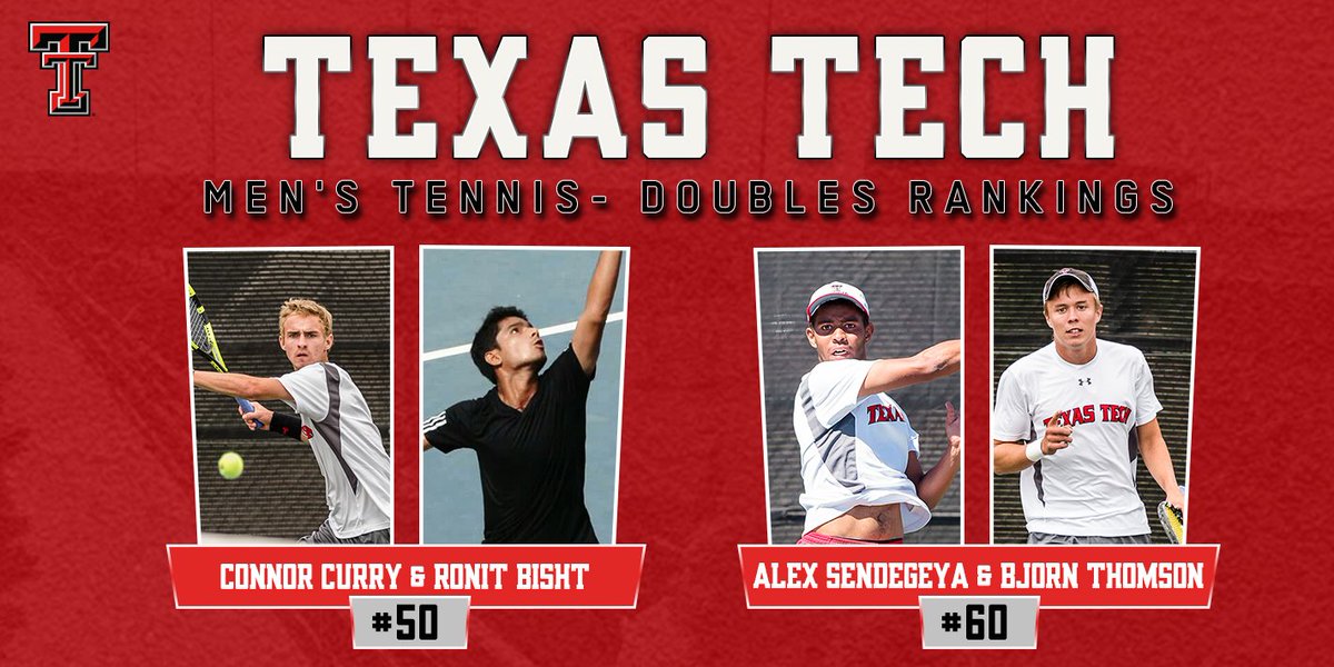 TexasTechWTEN's tweet photo. The first @ITA_Tennis rankings are out. Red Raiders are No. 23 as a team with three singles players and two doubles teams ranked #WreckEm https://t.co/reVvounyb1