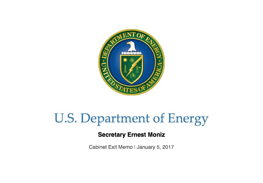 My report to <a href="/POTUS/">President Donald J. Trump</a>: After 8 yrs, the world is safer…our energy is cleaner…our science is stronger➡ energy.gov/downloads/us-d… #CabinetInReview