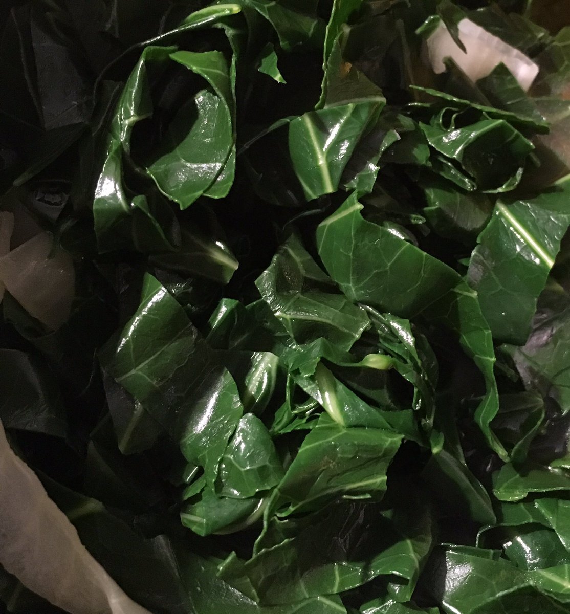 TheVeganKitchen's tweet photo. I could eat collard greens with sweet onion every day and never get tired of it #collardgreens #sweetonion #vegan https://t.co/CzPWhFN2Q6