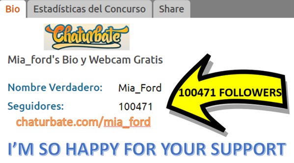 Mia_Ford_'s tweet photo. Guys, I'm so excited, now I have more than 100000 followers.  Next goal wil be at 150000 and it will be a sexy surprise for all of you ;) https://t.co/DuvUZQE3ju