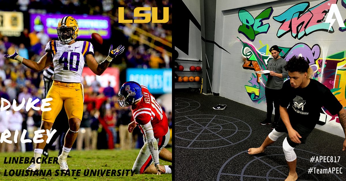 APECDFW's tweet photo. ⚡️APEC FW wants to welcome LSU 🐯Linebacker Duke Riley to our 2017 NFL Combine-Pro Day Class!⚡️ #NFL #NFLCombine #APEC817 #FortWorthFast https://t.co/OpKDlqR0q0