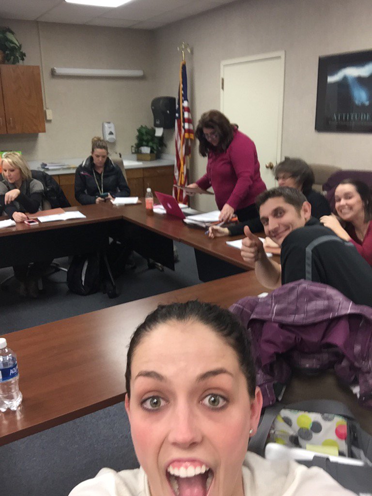 RamseyJeanette's tweet photo. Working or selfies. Love the staff I work with! #ginwvikings #mathadoption https://t.co/YoFx7z8VyU