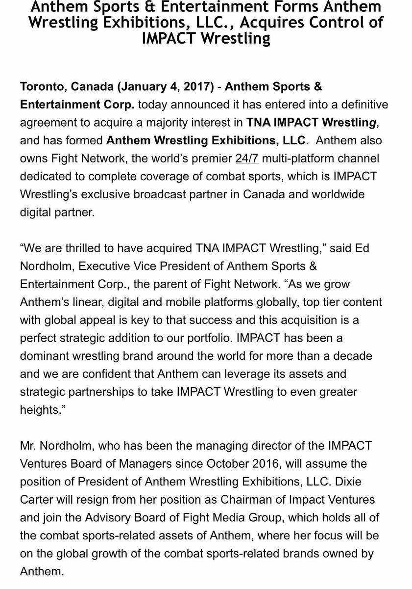 TNA é comprada; Dixie Carter deixa de ser presidente