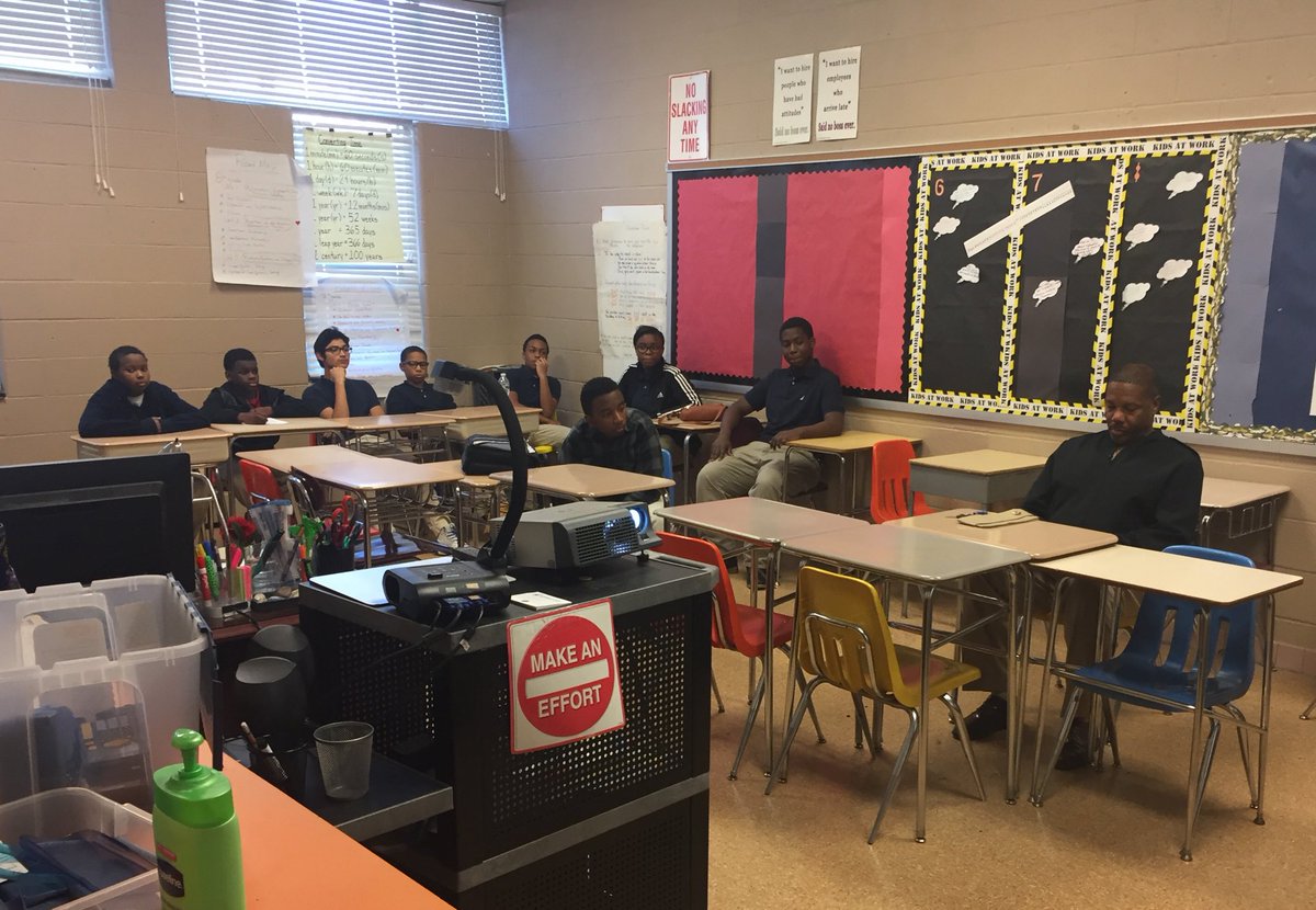 Randallstown NJROTC mentoring young students at DeerPark Middle  Magnet School for NJROTC.