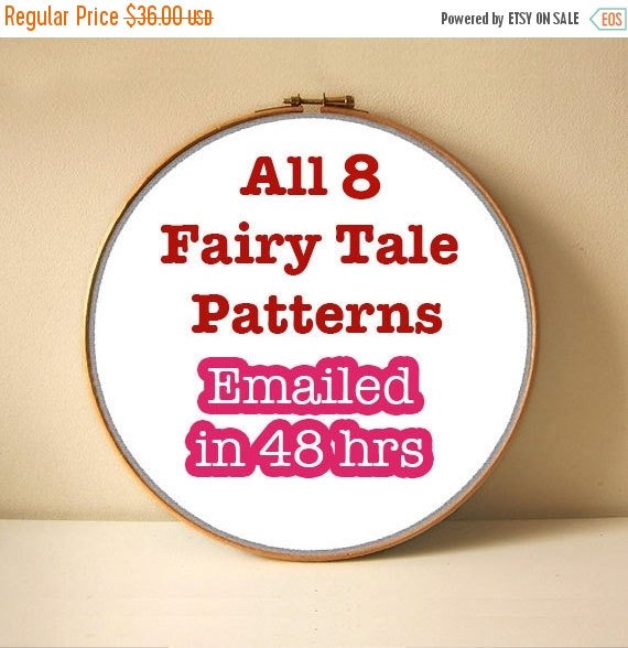 ON SALE All 8 Fairy Tales Series Pattern Set - FOR Both N… tuppu.net/111774e7 #Japanesexstitch #KidsCrossStitch