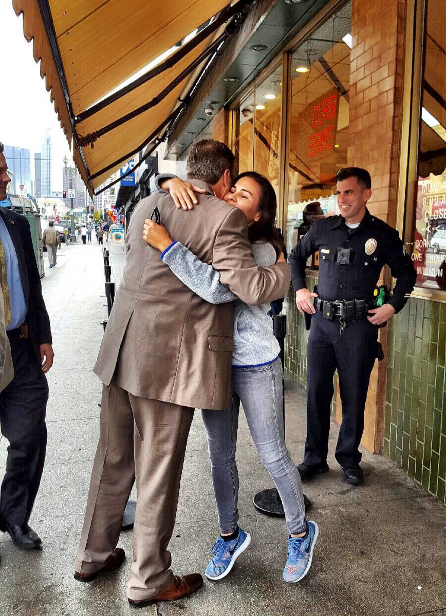 LAPDChiefBeck's tweet photo. Had a great lunch w/ Ofcrs Cirrito & Tudor at @LangersDeli. Very #proud of both of them for organizing/completing #projectendure https://t.co/0EbBi9beK4